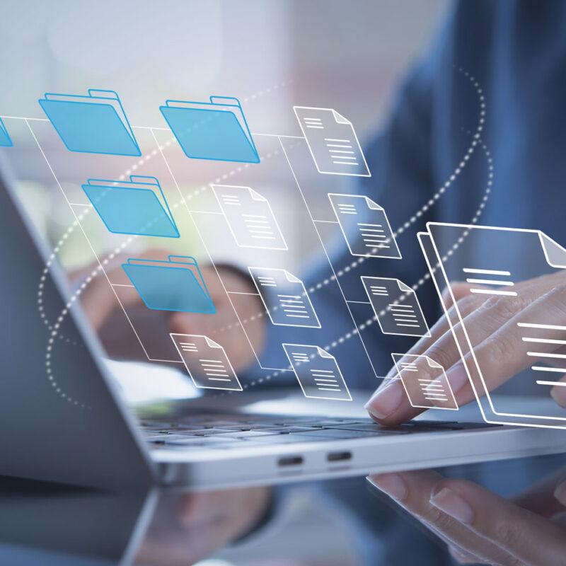 S3 Security analyst organizes digital documents.